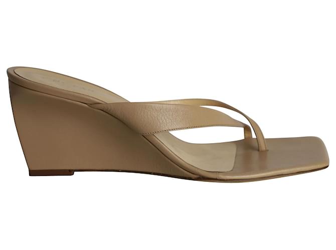 By Far Theresa Wedge Sandals in Nude Leather Flesh  ref.1086440