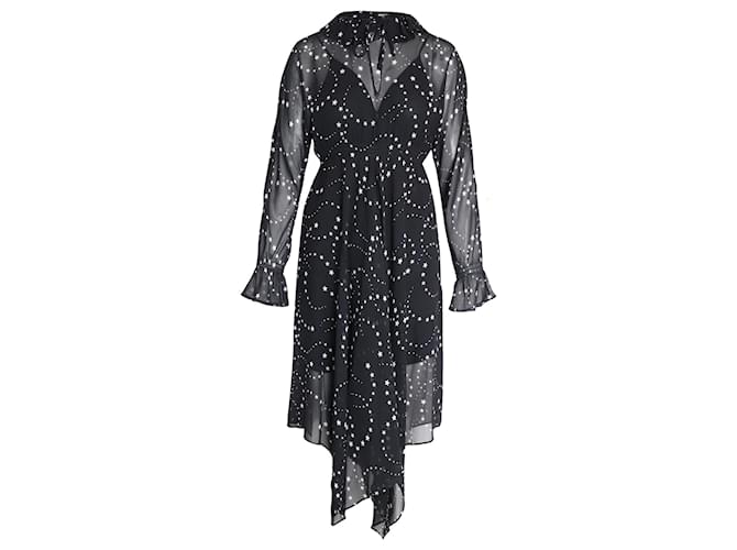 Maje-Kleid mit Sternenmuster aus schwarzem Polyester  ref.1086443