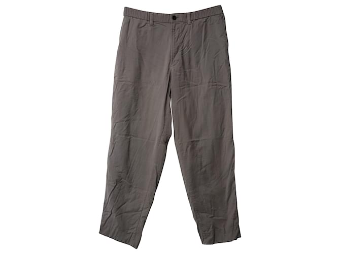 Pantalon taille élastique Issey Miyake en coton gris  ref.1086446