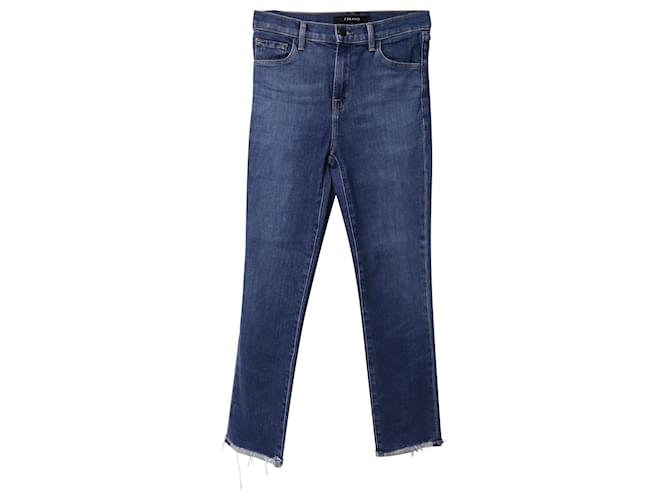 J Brand Distressed Hem Jeans in Blue Cotton Denim  ref.1086449