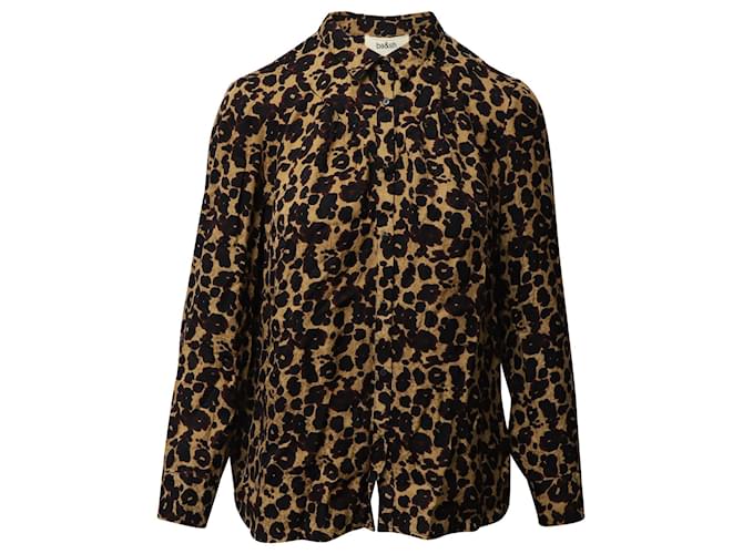 Ba&Sh Langärmlige Bluse mit Leopardenmuster von Ba & Sh aus mehrfarbiger Viskose Zellulosefaser  ref.1086477