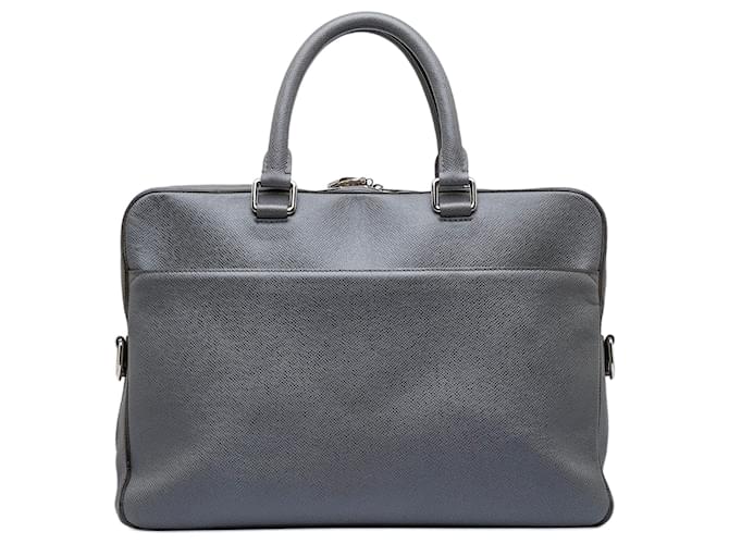 Louis Vuitton Grey Taiga Porte-Documents Business MM Grau Anthrazitgrau Leder  ref.1086522