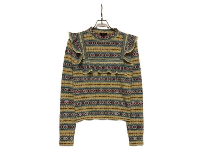 ***LOUIS VUITTON (Louis Vuitton)  Gebrauchtes Rüschenstrickoberteil Blau Gelb
