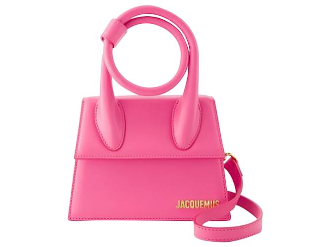 Le Chiquito Noeud - Jacquemus - Leather - Pink Neon Cuir Rose  ref.1086570