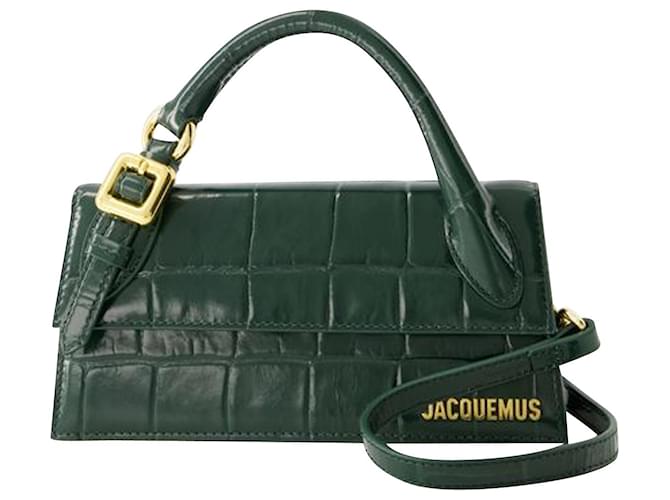 Bolsa Le Chiquito Long Boucle - Jacquemus - Couro - Verde Escuro  ref.1086572