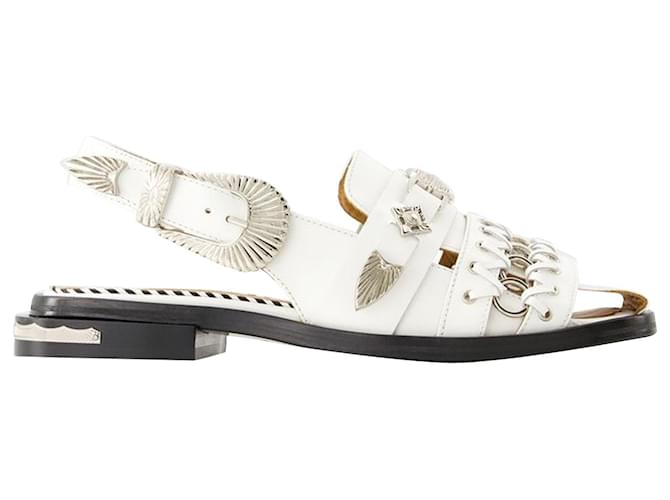 AJ1312 Sandals - Toga Pulla - Leather - White  ref.1086578