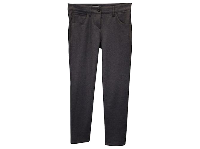 Brunello Cucinelli Straight Leg Pants in Grey Virgin Wool  ref.1086588
