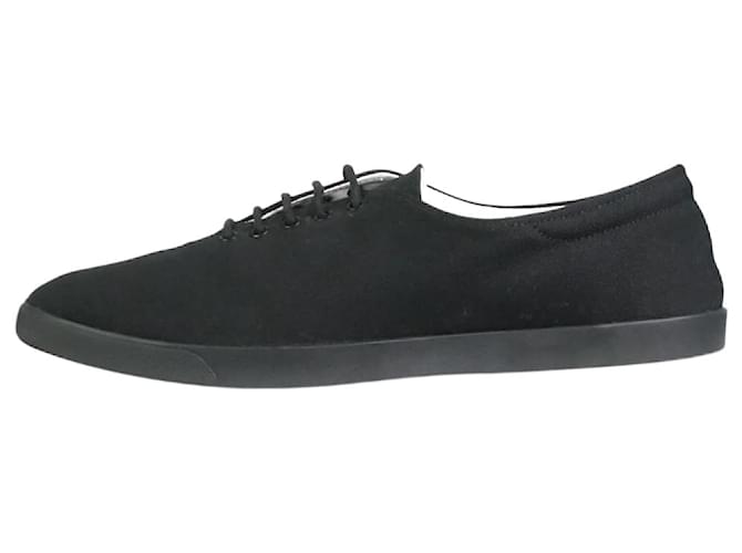 The row Chaussures plates à lacets en toile noire - taille EU 40.5  ref.1086610