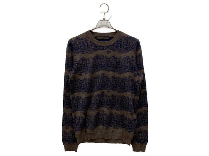 ***LOUIS VUITTON × NEMETH (Louis Vuitton x Nemeth)  Christopher Nemeth Rundhals-Strick-Logo-Seil RM152M Braun