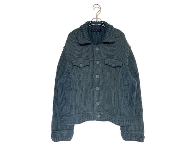 ***LOUIS VUITTON (Louis Vuitton)  jaqueta grossa de tricô com botões Cinza  ref.1086631