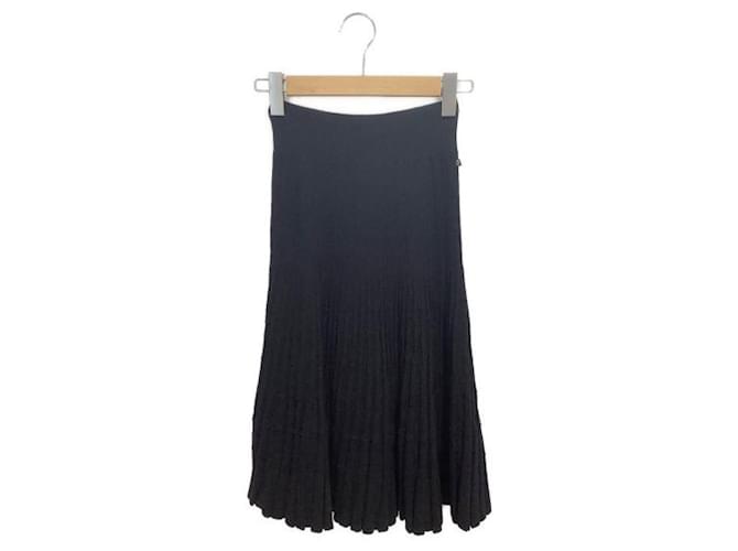 ***LOUIS VUITTON (Louis Vuitton)  Knit Skirt Black Wool Nylon Polyurethane  ref.1086632