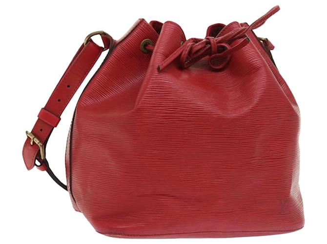 LOUIS VUITTON Epi Petit Noe Shoulder Bag Red M44107 LV Auth ar10322 Leather  ref.1086662
