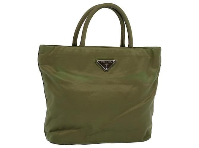 PRADA Hand Bag Nylon Khaki Auth ep1799  ref.1086680