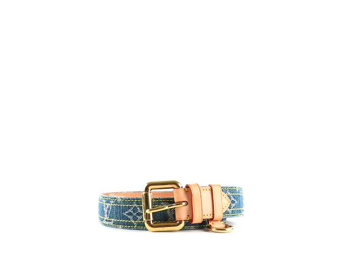 LOUIS VUITTON Ceintures T.cm 80 Cuir Bleu