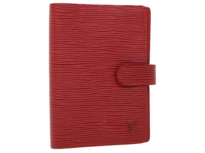 LOUIS VUITTON Epi Agenda PM Day Planner Cover Red R20057 LV Auth 55458 Leather  ref.1086916
