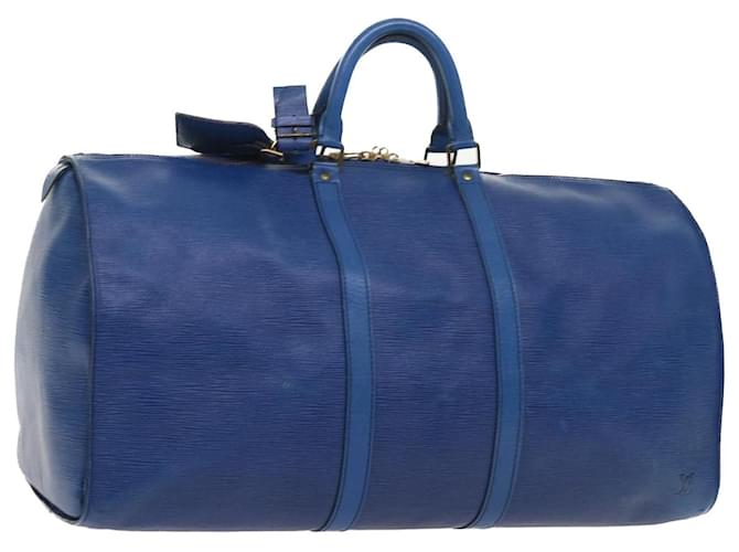 Louis Vuitton Epi Keepall 55 Boston Bag Blue M42955 LV Auth bs8527 Leather  ref.1086948