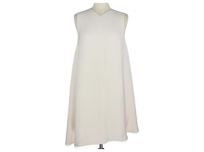 Céline Cream Sleeveless Mini Dress Silk  ref.1086957