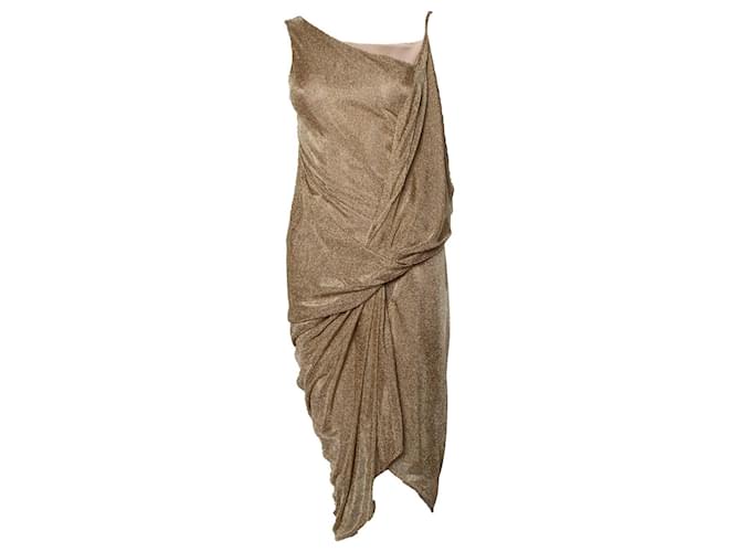 Autre Marque Diane von Furstenberg, Mesh-Kleid in Metallic-Gold Golden  ref.1086982