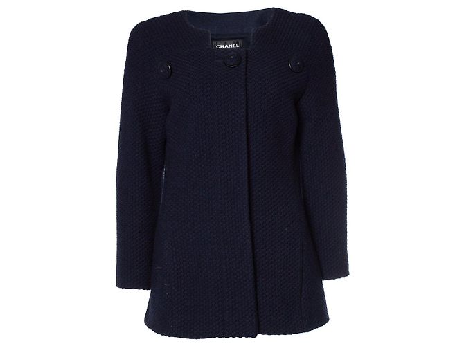 Chanel, navy blue wool mod coat