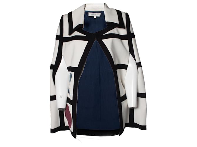 Autre Marque Jan Taminiau, White checkered cape Wool  ref.1087047