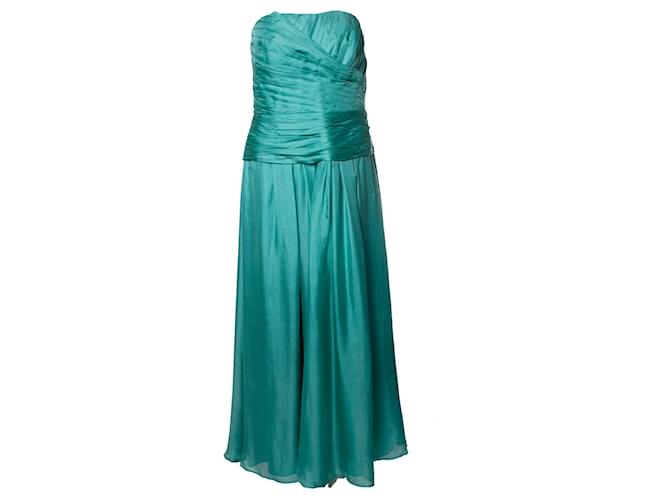Autre Marque HUGO BOSS BLACK LABEL, robe corset sans bretelles Soie Vert  ref.1087052