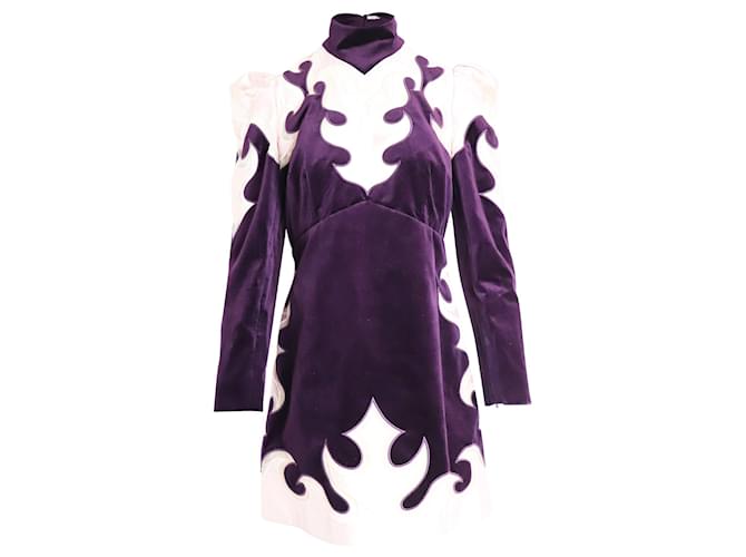 Zimmermann Ladybeetle Mystic Embroidered Mini Dress in Purple Cotton Multiple colors Velvet  ref.1087088