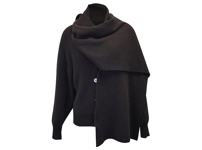 The Row Cardigan with Scarf in Black Cashmere Wool  ref.1087091