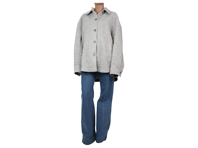 Acne Graue Hemdjacke aus Wollmischung – Größe L/XL Wolle  ref.1087198