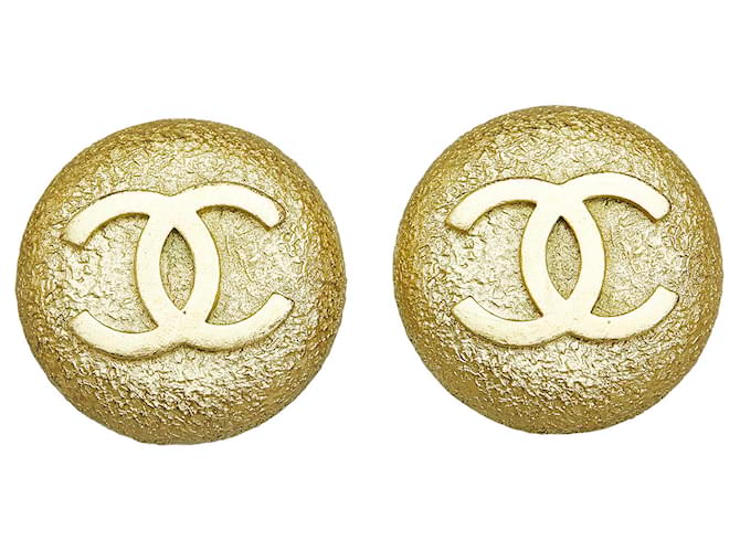 Brincos Chanel Gold CC Clip On Dourado Metal Banhado a ouro  ref.1087221
