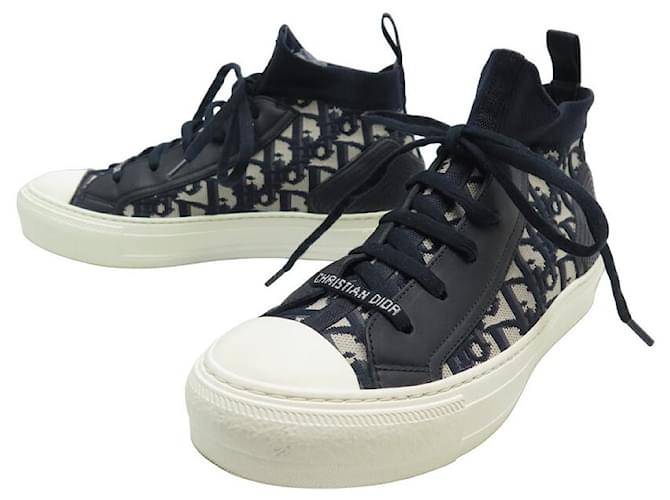 NEUE CHRISTIAN DIOR WALK N DIOR PLATFORM-SNEAKER-SCHUHE 38.5 Pumps Marineblau Leder  ref.1087481