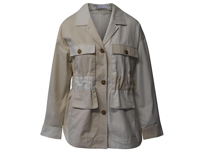 Rejina Pyo Patch Pocket Jacket in White Cotton  ref.1087587