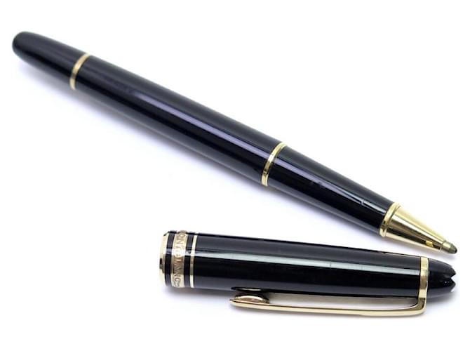 BOLÍGRAFO VINTAGE MONTBLANC MEISTERSTUCK CLASSIC GOLD 12890 ROLLERBALL Negro Resina  ref.1087609