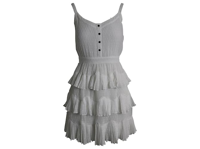 Mini-robe étagée sans manches Maje en polyester blanc  ref.1087713