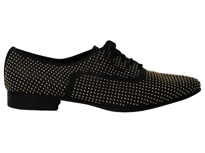 Saint Laurent Studded Accents Oxfords in Black Leather  ref.1087726