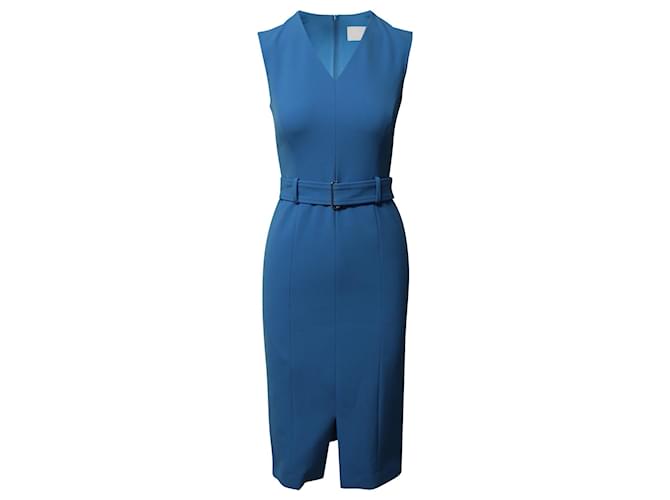 Hugo Boss Boss Dadorina Belted Midi Dress in Blue Polyester  ref.1087728