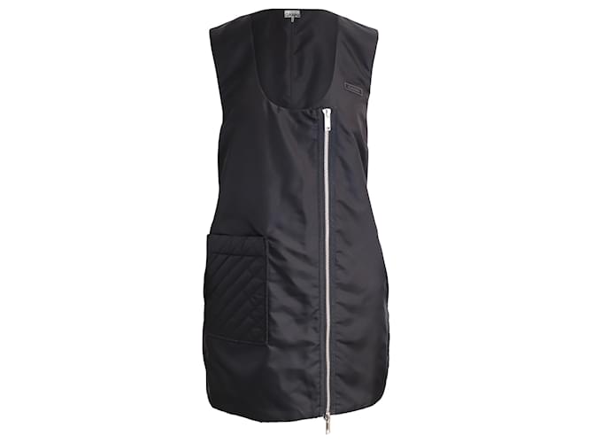 Ganni gestepptes Minikleid mit aufgesetzten Taschen aus schwarzem recyceltem Polyamid Nylon  ref.1087735