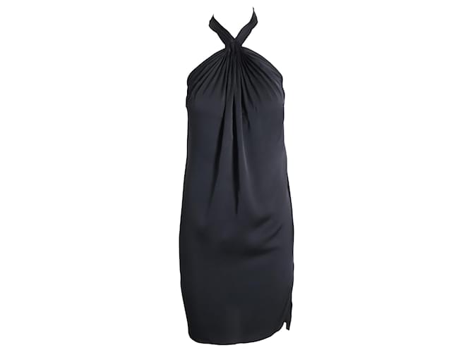 Diane Von Furstenberg Neckholder-Minikleid aus schwarzer Seide  ref.1087742
