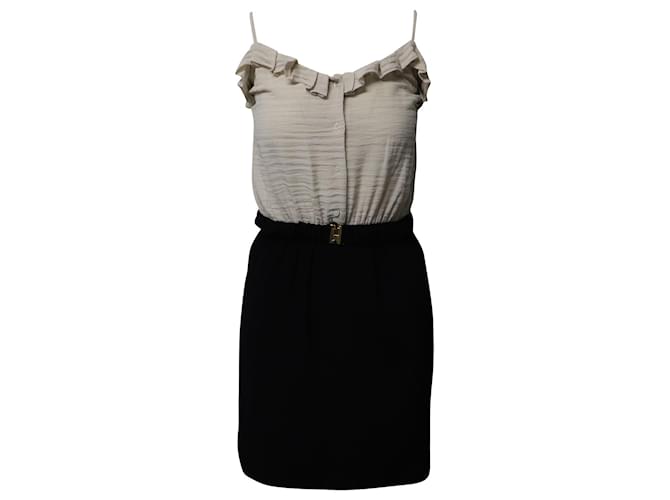 Sandro 2-Piece Style Dress in Beige and Black Viscose Multiple colors Cellulose fibre  ref.1087755