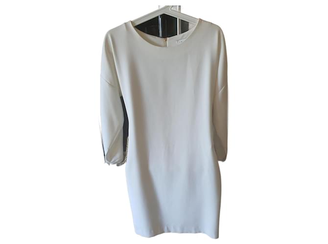robe sandro taille 1  doubléé Polyester Blanc cassé  ref.1087785