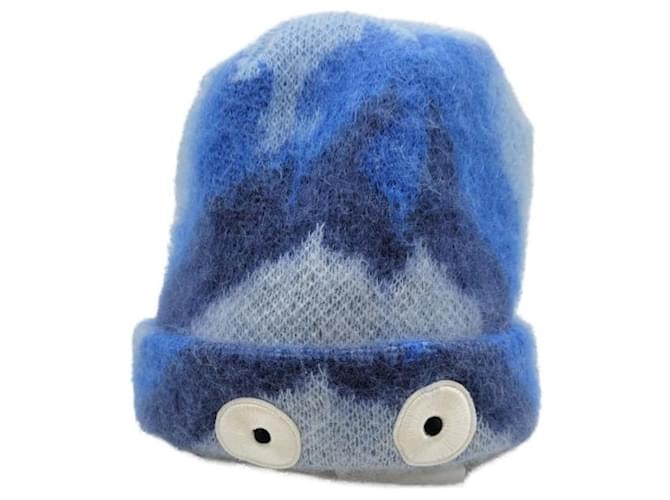 ***LOEWE (Loewe)  Strickmütze Blau Wolle Nylon Mohair  ref.1088423