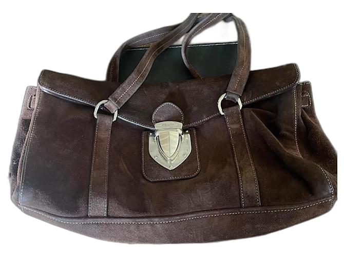 Prada Handbags Brown Deerskin  ref.1088425