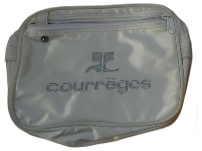 Kleine Courreges-Tasche aus cremefarbenem Satin Weiß  ref.1088433