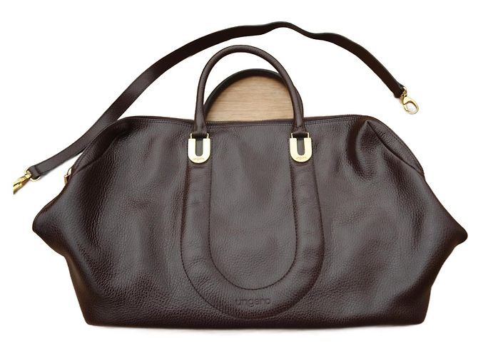 Bolsa de mão Emanuel Ungaro em couro granulado marrom