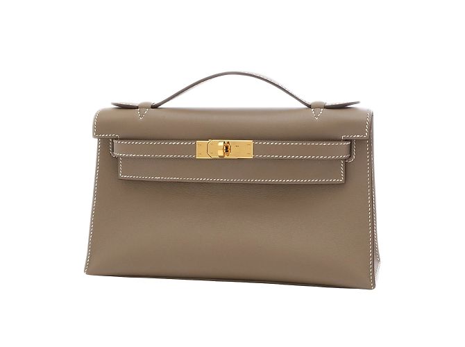 Hermès Kelly Clutch Grau