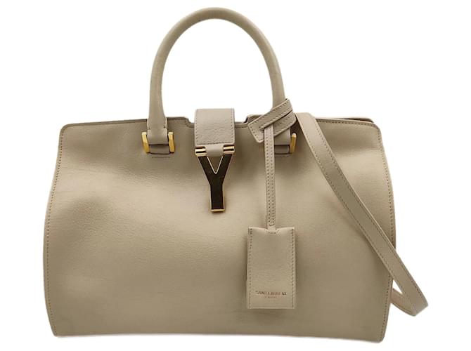 Saint Laurent Saint Laurent Petit Cabas bag in beige leather  ref.1088641