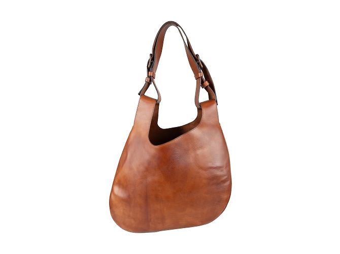Bolsa Hobo de couro Fay Marrom