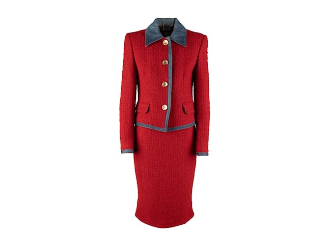 Completo Dolce & Gabbana in denim e lana Rosso  ref.1088659
