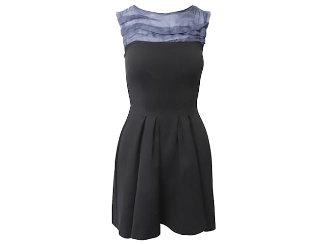 Maje Pleated Sleeveless Mini Dress in Black Polyester Multiple colors  ref.1088771