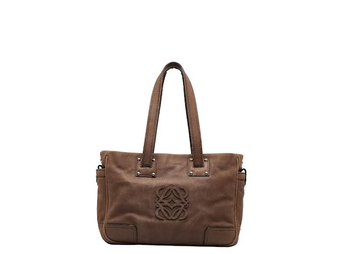 Loewe Anagram Leather Tote Bag Brown  ref.1088835