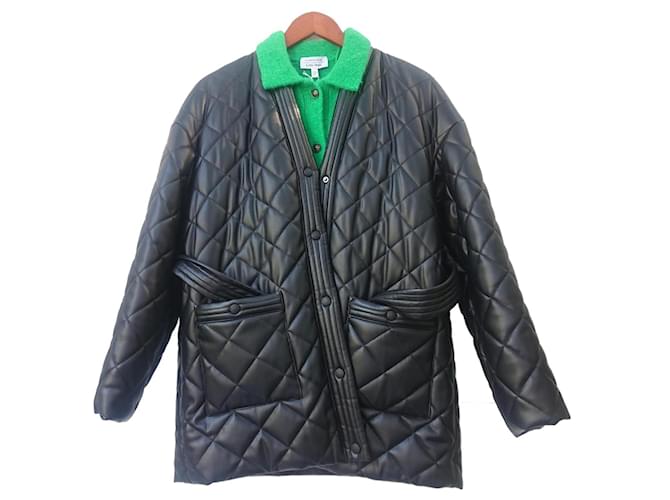 Patrizia Pepe chaqueta acolchada de piel sintética Negro Polipiel  ref.1088893